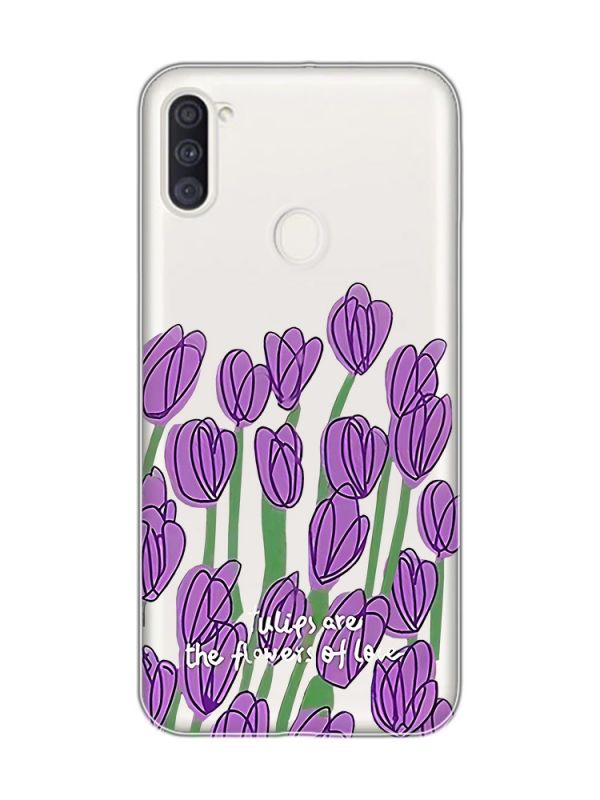 Прозорий чохол на Samsung Galaxy A11 Тюльпани (принт 265)