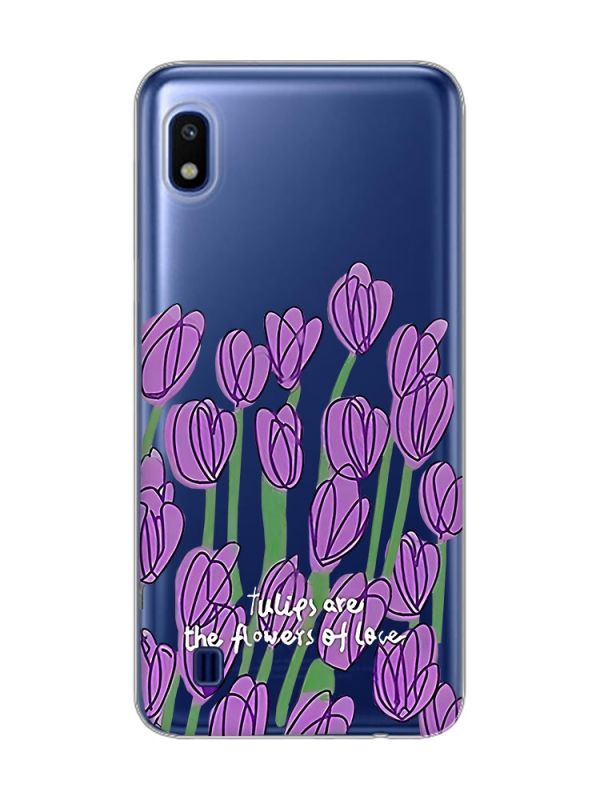 Прозорий чохол на Samsung Galaxy A10 (2019) A105 Тюльпани (принт 265)
