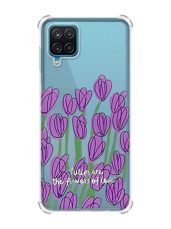 Чохол з потовщеними кутами на Samsung A12 4G Тюльпани (принт 265)