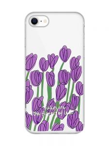 Прозорий чохол для iPhone 7, 8 Тюльпани (принт 265)