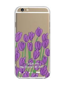 Прозорий чохол на iPhone 6/6s :: Тюльпани (принт 265)