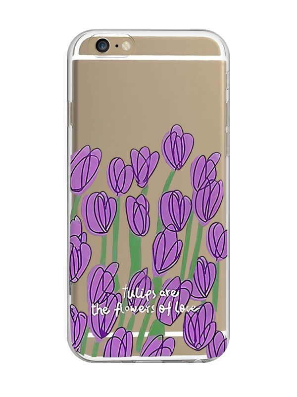 Прозорий чохол на iPhone 6/6s :: Тюльпани (принт 265)