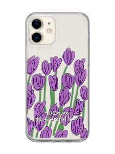 Прозорий чохол на iPhone 12 mini Тюльпани (принт 265)