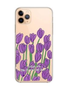 Прозорий чохол на iPhone 11 Pro Max (6,5) Тюльпани (принт 265)