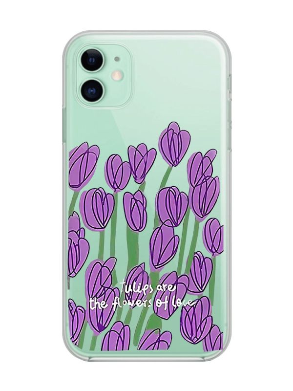 Прозорий чохол на Apple iPhone 11 (6,1) Тюльпани (принт 265)