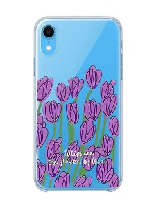 Прозорий чохол на iPhone XR Тюльпани (принт 265)