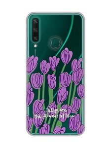 Прозорий чохол на Huawei Y6p Тюльпани (принт 265)