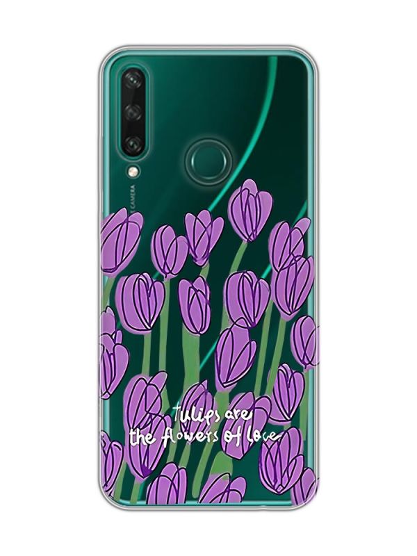 Прозорий чохол на Huawei Y6p Тюльпани (принт 265)