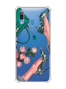 Чохол з потовщеними кутами на Samsung Galaxy A30 (2019) / A20 (2019) :: Туфельки і квіти (принт 225)