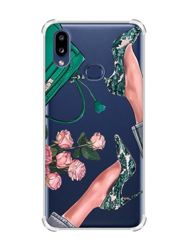 Чохол з потовщеними кутами на Samsung Galaxy A10s/A107 :: Туфельки і квіти (принт 225)