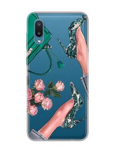 Прозорий чохол на Samsung Galaxy A02/A022 (2021) :: Туфельки і квіти (принт 225)