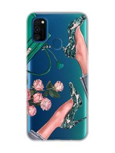 Прозорий чохол на Samsung Galaxy M30s/М21  :: Туфельки і квіти (принт 225)