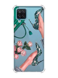 Чохол з потовщеними кутами на Samsung A12 4G :: Туфельки і квіти (принт 225)