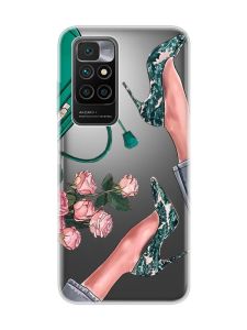 Прозорий чохол для Xiaomi Redmi 10 :: Туфельки і квіти (принт 225)