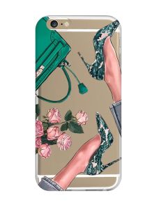 Прозорий чохол на iPhone 6/6s :: Туфельки і квіти (принт 225)