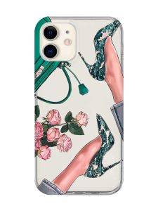 Прозорий чохол на iPhone 12 mini :: Туфельки і квіти (принт 225)