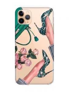 Прозорий чохол на iPhone 11 Pro Max (6,5) :: Туфельки і квіти (принт 225)