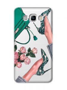 Прозорий чохол на SAMSUNG Galaxy J7(2016) J710 :: Туфельки і квіти (принт 225)