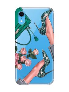 Прозорий чохол на iPhone XR :: Туфельки і квіти (принт 225)