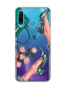 Прозорий чохол на Huawei P30 Lite :: Туфельки і квіти (принт 225)