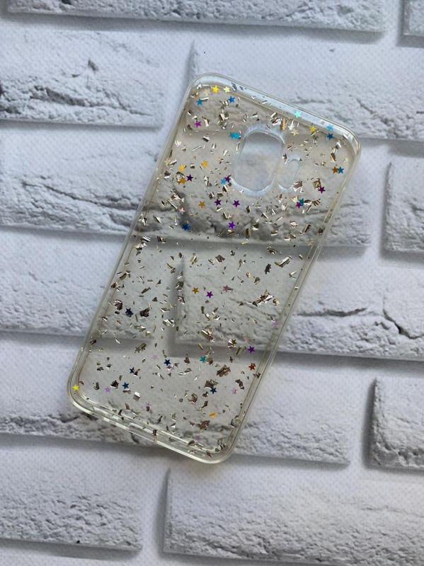 Силіконовий прозорий чохол із зірочками для Samsung Galaxy J2 Core Срібний