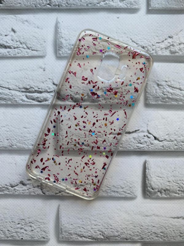 Силіконовий прозорий чохол із зірочками для Samsung Galaxy J2 Core Рожевий