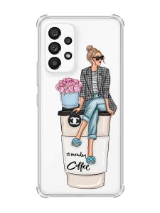 Чохол з потовщеними кутами на Samsung Galaxy A53 :: Дівчина на каві (принт 228)