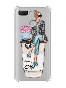 Чохол із потовщеними кутами для Xiaomi Redmi 6 :: Дівчина на каві (принт 228)