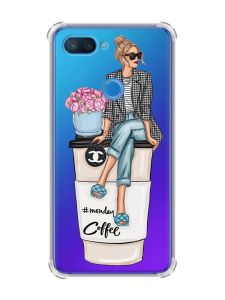 Чохол із потовщеними кутами на Xiaomi Mi 8 Lite :: Дівчина на каві (принт 228)