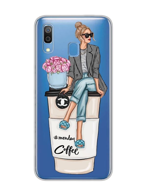 Прозорий чохол для Samsung Galaxy A30 (2019)/A20 (2019) :: Дівчина на каві (принт 228)