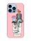 Матовий рожевий чохол на Apple iPhone 13 Pro Max Дівчина на каві (принт 228)