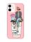 Матовий рожевий чохол на Apple iPhone 12 / 12 Pro (6.1) Дівчина на каві (принт 228)