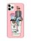 Матовий рожевий чохол на iPhone 11 Pro (5.8) Дівчина на каві (принт 228)