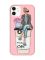 Матовий рожевий чохол на Apple iPhone 11 (6.1) Дівчина на каві (принт 228)