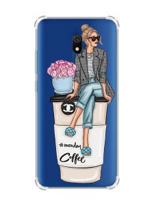 Чохол з потовщеними кутами на Xiaomi Redmi 8A :: Дівчина на каві (принт 228)