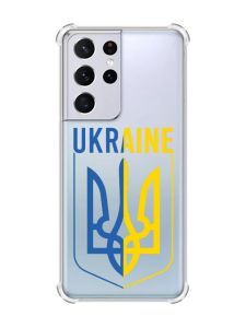 Чохол з потовщеними кутами на Samsung Galaxy S21 Ultra Тризуб (принт 254)