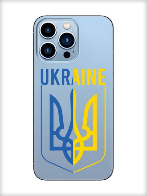Прозорий чохол на Apple iPhone 13 Pro Max Тризуб (принт 254)