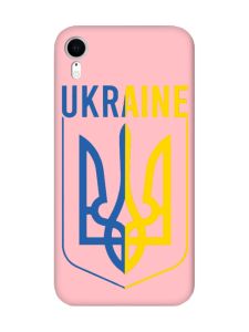 Матовий рожевий чохол на Apple iPhone XR Тризуб (принт 254)