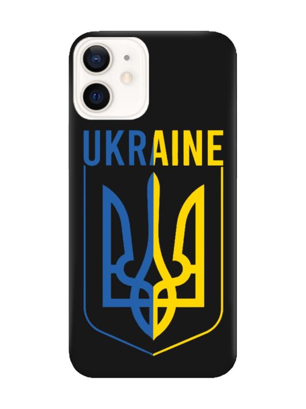 Матовий чорний чохол на Apple iPhone 12 / 12 Pro (6.1) Тризуб (принт 254)