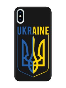 Матовий чорний чохол на iPhone X / Xs Тризуб (принт 254)