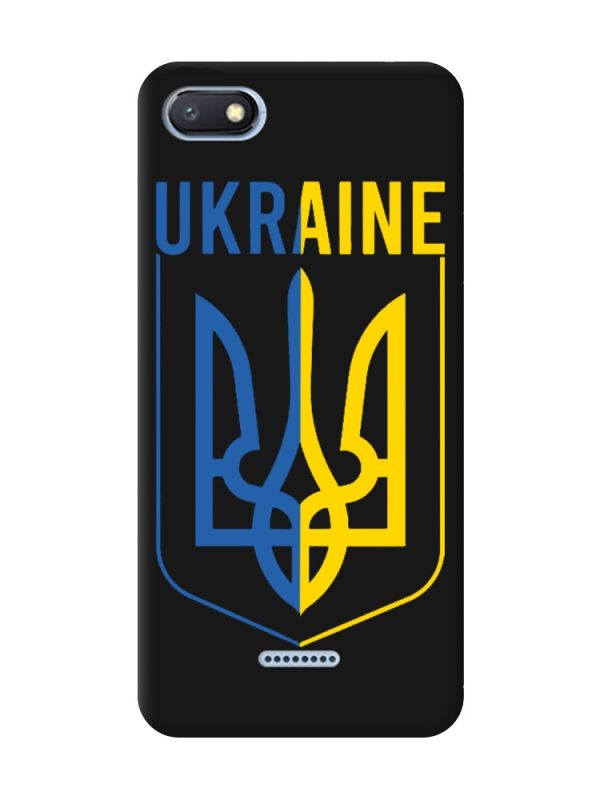 Матовий чорний чохол на Xiaomi Redmi 6A Тризуб (принт 254)