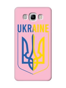 Матовий рожевий чохол на Samsung Galaxy J7(2016) J710 Тризуб (принт 254)