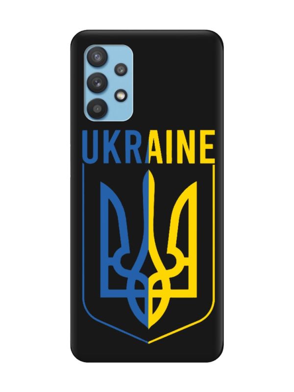 Матовий чорний чохол на Samsung Galaxy A32 Тризуб (принт 254)