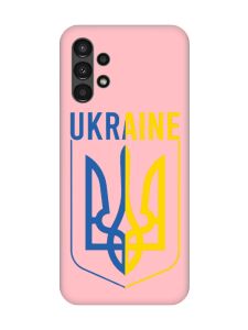Матовий рожевий чохол на Samsung A13 4G Тризуб (принт 254)