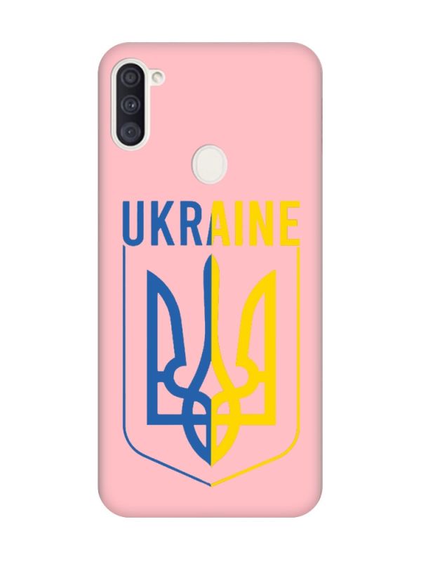 Матовий рожевий чохол на Samsung Galaxy A11 Тризуб (принт 254)