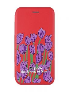 Чохол-книжка з малюнком для Samsung Galaxy A72 (A725) Червоний :: Тюльпани (принт 265)