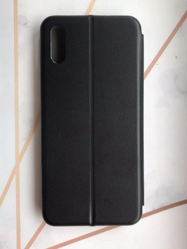 Чохол-книжка з малюнком для Xiaomi Redmi 9A Чорний :: Дівчина на каві (принт 228)