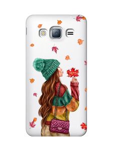 Прозорий чохол на Samsung Galaxy J3 2016 (J310) :: Дівчина з листям (принт 221)