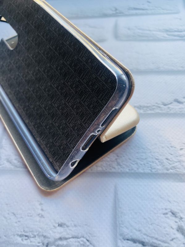 Чохол-книжка з малюнком для Xiaomi Redmi Note 8 Pro Золотий :: Дівчина з латте (принт 227)