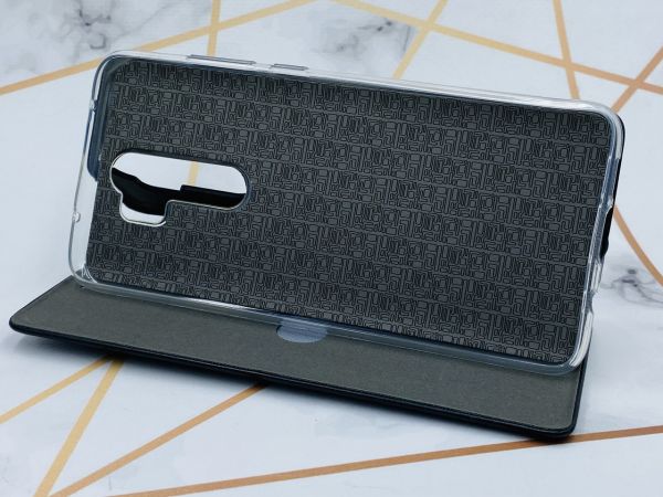 Чохол-книжка з малюнком для Xiaomi Redmi Note 8 Pro Чорний :: Туфельки і квіти (принт 225)